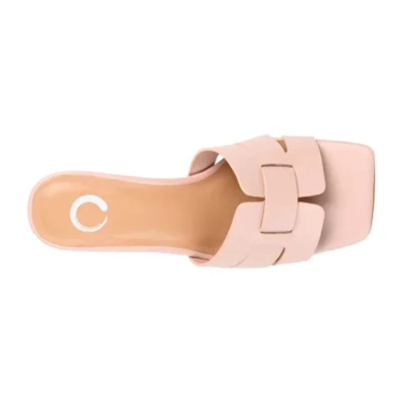 Journee Collection Renatta Womens Round Open Toe Block Heel Pumps