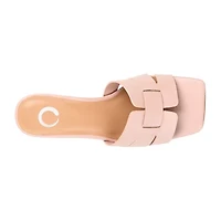 Journee Collection Renatta Womens Round Open Toe Block Heel Pumps