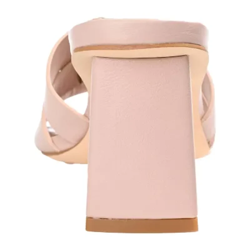 Journee Collection Renatta Womens Round Open Toe Block Heel Pumps