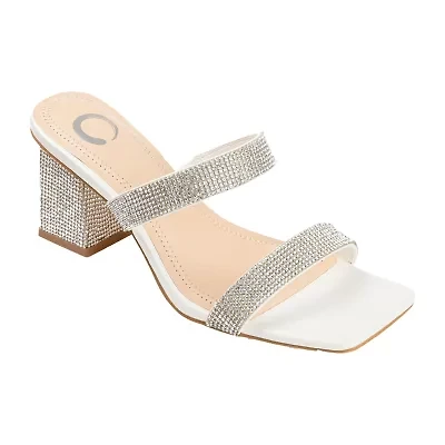 Journee Collection Shandee Womens Round Open Toe Block Heel Pumps