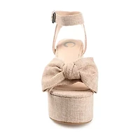 Journee Collection Zenni Womens Round Open Toe Block Heel Pumps