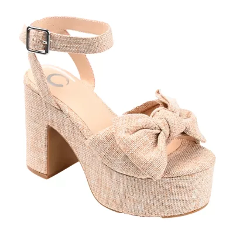 Journee Collection Zenni Womens Round Open Toe Block Heel Pumps