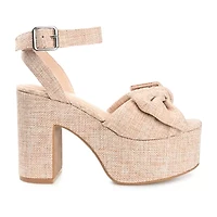 Journee Collection Zenni Womens Round Open Toe Block Heel Pumps