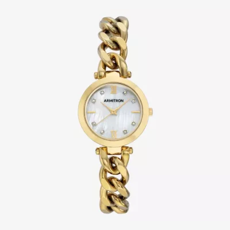 Armitron Womens Crystal Accent Gold Tone Bracelet Watch 75/5822mpgp