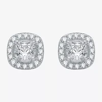 5/8 CT. T.W. Natural White Diamond 10K Gold 8.2mm Round Cushion Stud Earrings