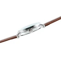 Disney Mickey Mouse Mens Brown Leather Strap Watch W002419