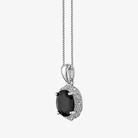 Womens Genuine Black Onyx Sterling Silver 18 Inch Pendant Necklace