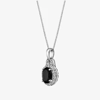 Womens Genuine Black Onyx Sterling Silver 18 Inch Pendant Necklace