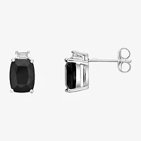 Genuine Black Onyx Sterling Silver 9mm Stud Earrings