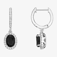Womens Genuine Black Onyx Sterling Silver Drop Earrings