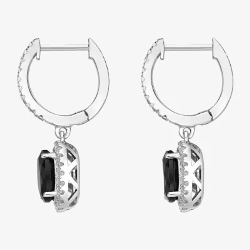 Womens Genuine Black Onyx Sterling Silver Drop Earrings
