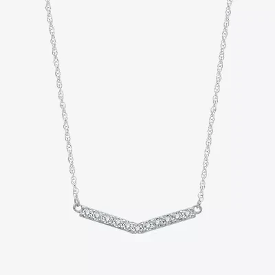 Yes, Please! Womens Diamond Sterling Silver 18 Inch Chevron Necklace