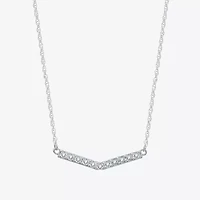 Yes, Please! Womens Diamond Sterling Silver 18 Inch Chevron Necklace