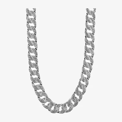 Mens Stainless Steel 24 Inch Curb Chain Necklace