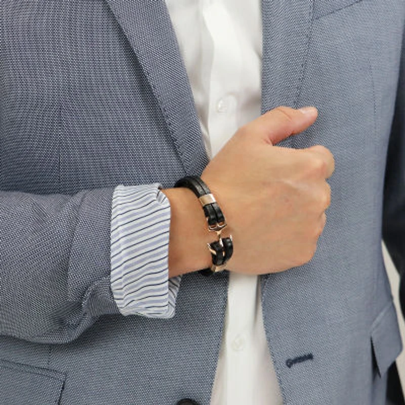 Mens Stainless Steel Strand Bracelet