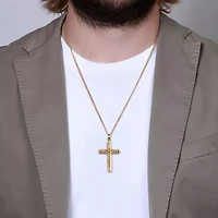 Mens Stainless Steel 24 Inch Pendant Necklace