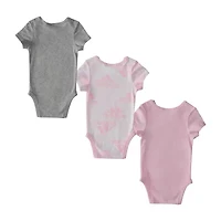 adidas Baby Girls Round Neck Short Sleeve Active 3-pc. Bodysuit