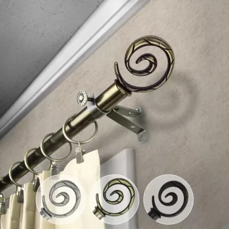 Rod Desyne Spiral 3/4 Adjustable Curtain