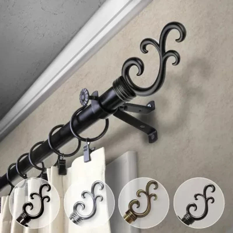 Rod Desyne Swan 3/4 Adjustable Curtain