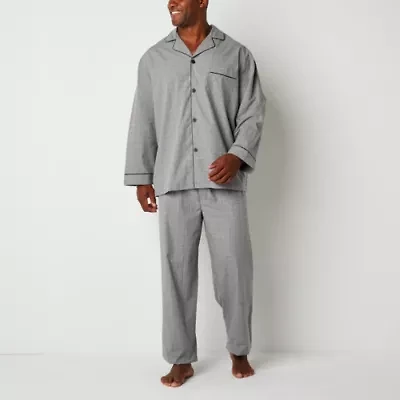 Stafford Modal Mens Long Sleeve 2-pc. Big Pajama Sets