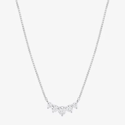 (Si1-Si2/ H-I) Womens 1/2 CT. T.W. Lab Grown White Diamond 10K White Gold Round 18 Inch Pendant Necklace