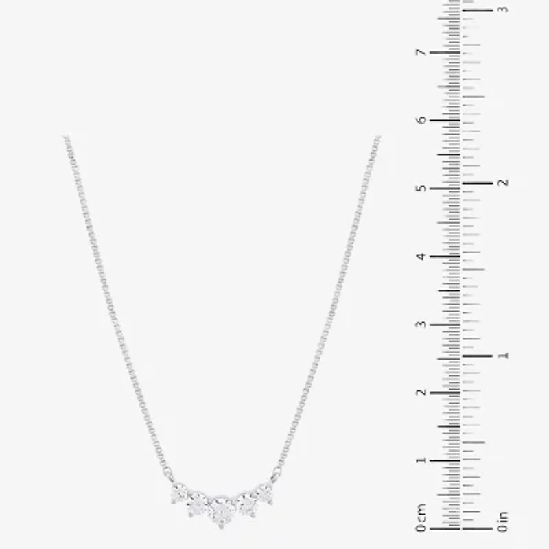 (Si1-Si2/ H-I) Womens 1/2 CT. T.W. Lab Grown White Diamond 10K White Gold Round 18 Inch Pendant Necklace