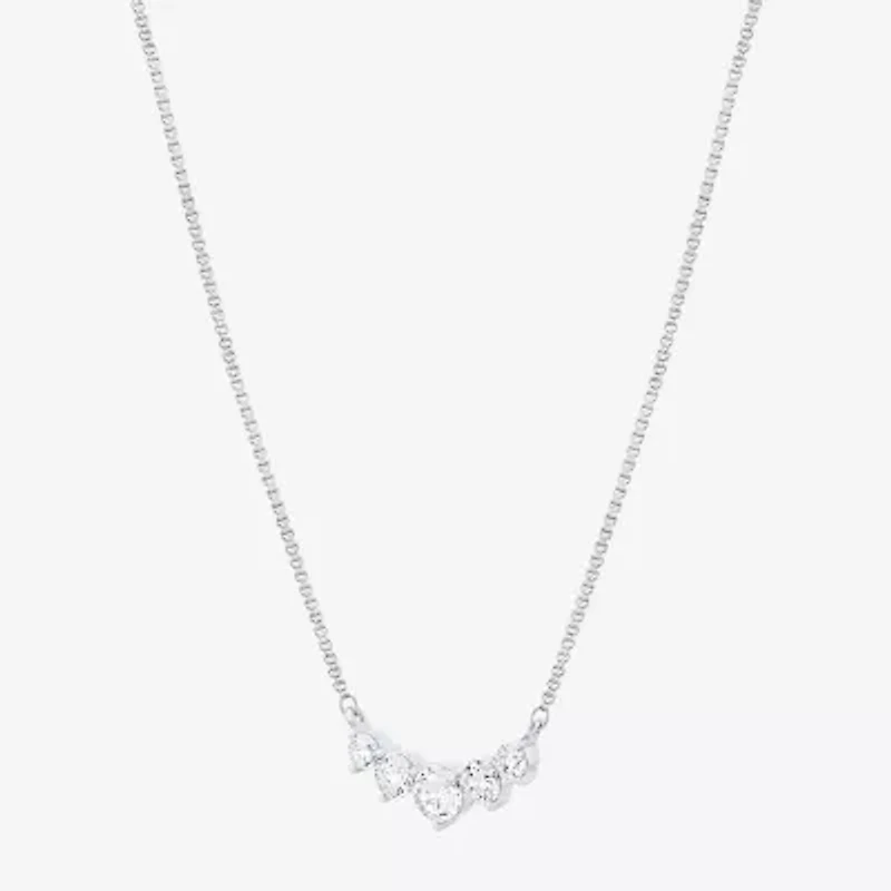 (Si1-Si2/ H-I) Womens 1/2 CT. T.W. Lab Grown White Diamond 10K White Gold Round 18 Inch Pendant Necklace