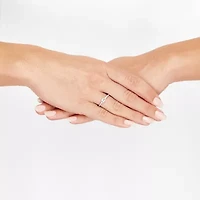 (H-I / Si1-Si2) Womens 1/2 CT. T.W. Lab Grown White Diamond 10K Gold Side Stone Engagement Ring