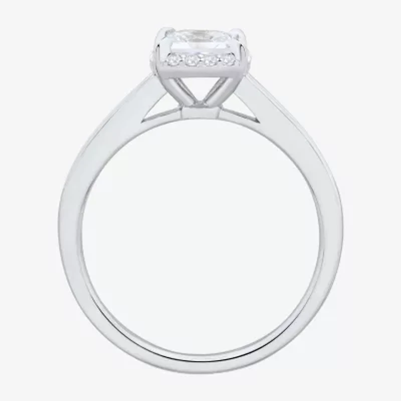 1 CT.T.W. (H-I / SI1-SI2) Lab-Grown Diamond Side Stone Halo Engagement Ring 10K Gold