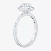 1 CT.T.W. Lab-Grown (H-I / SI1-SI2) Diamond Pear Side Stone Halo Engagement Ring 10K Gold