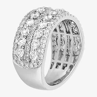 (H-I / Si1-Si2) Womens 5.5MM 2 CT. T.W. Lab Grown White Diamond 10K Gold Anniversary Band