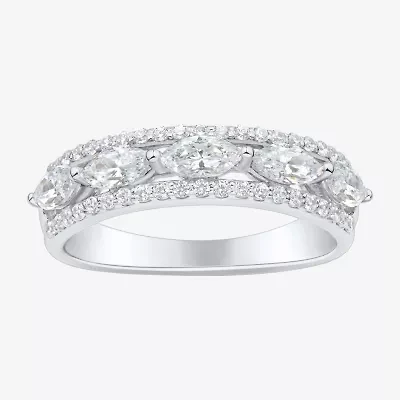 (H-I / Si1-Si2) Womens 1 CT. T.W. Lab Grown White Diamond 10K Gold Anniversary Band