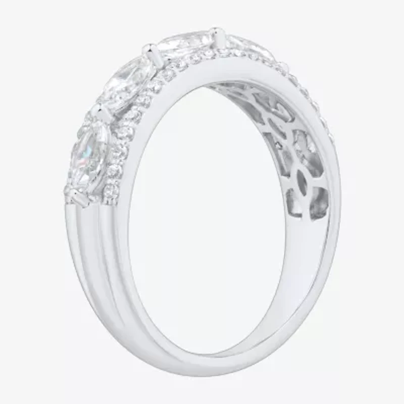(H-I / Si1-Si2) Womens 1 CT. T.W. Lab Grown White Diamond 10K Gold Anniversary Band