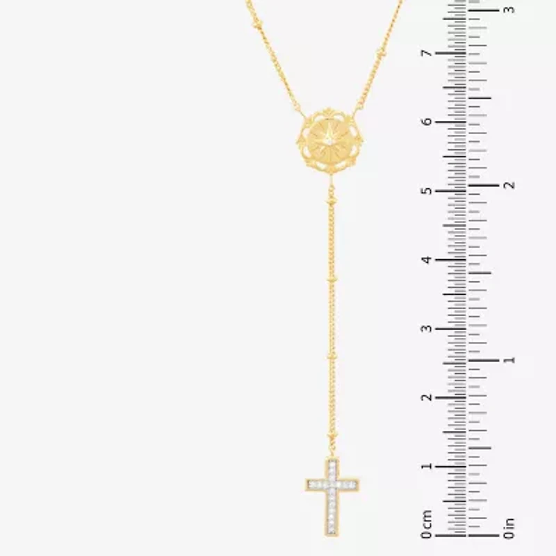 (Si1-Si2/ H-I) Womens White Diamond 14K Gold Over Silver 18 Inch Y Necklace