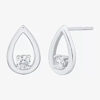 (Si1-Si2/ H-I) 1/4 CT. T.W. Lab Grown White Diamond Sterling Silver Pear Stud Earrings