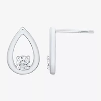 (Si1-Si2/ H-I) 1/4 CT. T.W. Lab Grown White Diamond Sterling Silver Pear Stud Earrings
