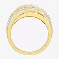 (H-I/ Si1-Si2) Womens 1/2 CT. T.W. Lab Grown White Diamond 14K Gold Over Silver Cocktail Ring