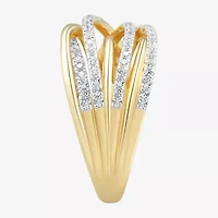 (H-I/ Si1-Si2) Womens 1/2 CT. T.W. Lab Grown White Diamond 14K Gold Over Silver Cocktail Ring