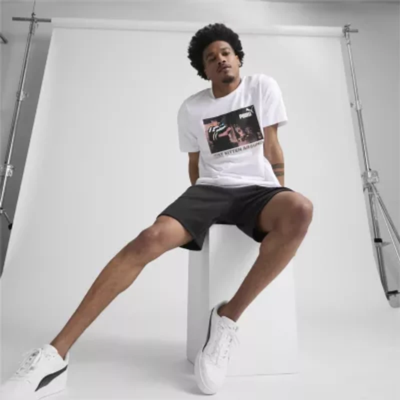 PUMA Mens Crew Neck Short Sleeve Regular Fit Graphic T-Shirt