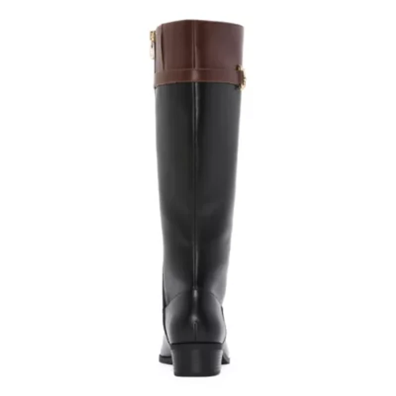 Liz Claiborne Womens Faron Stacked Heel Riding Boots