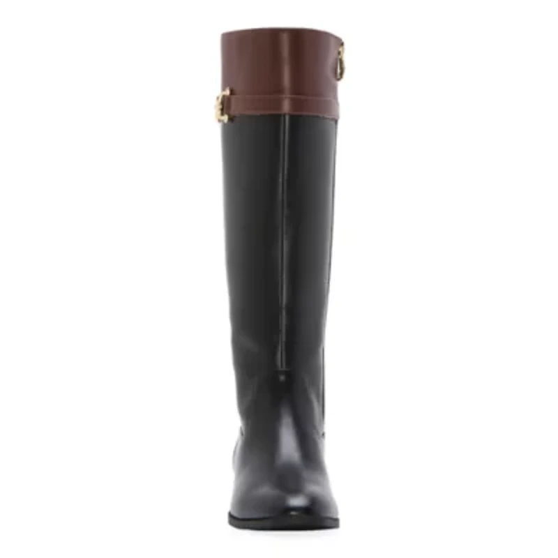 Liz Claiborne Womens Faron Stacked Heel Riding Boots