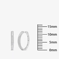Limited Quantities! Womens 1/2 CT. T.W. Natural White Diamond 14K White Gold 29.2mm Hoop Earrings
