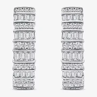 Limited Quantities! Womens 1 CT. T.W. Natural White Diamond 14K White Gold 20mm Hoop Earrings