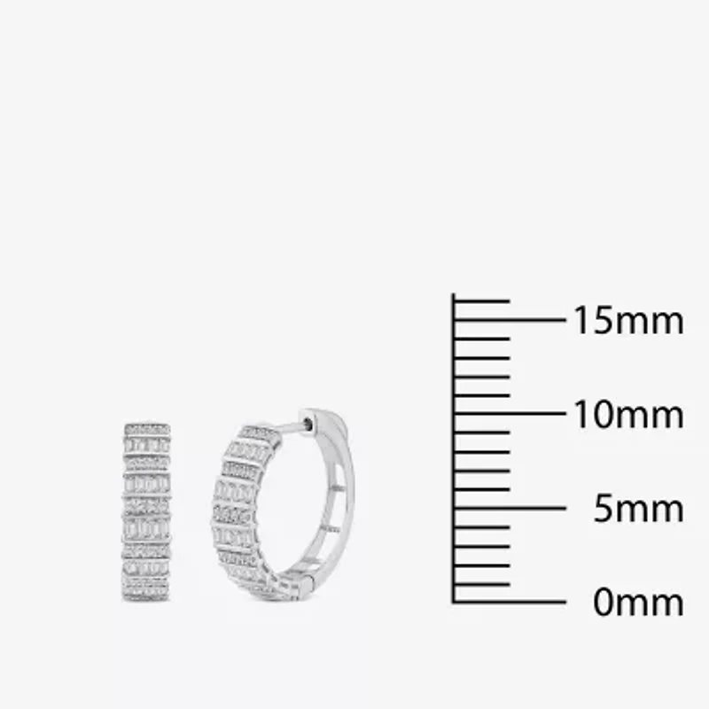 Limited Quantities! Womens 1 CT. T.W. Natural White Diamond 14K White Gold 20mm Hoop Earrings