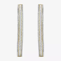Limited Quantities! Womens 7/8 CT. T.W. Natural White Diamond 14K Gold 38.8mm Hoop Earrings