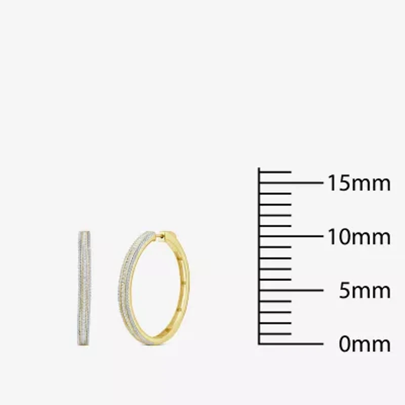 Limited Quantities! Womens 7/8 CT. T.W. Natural White Diamond 14K Gold 38.8mm Hoop Earrings
