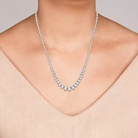 (H-I / I1) Womens 5 CT. T.W. Lab Grown White Diamond 10K or 14K Yellow Gold Tennis Necklaces