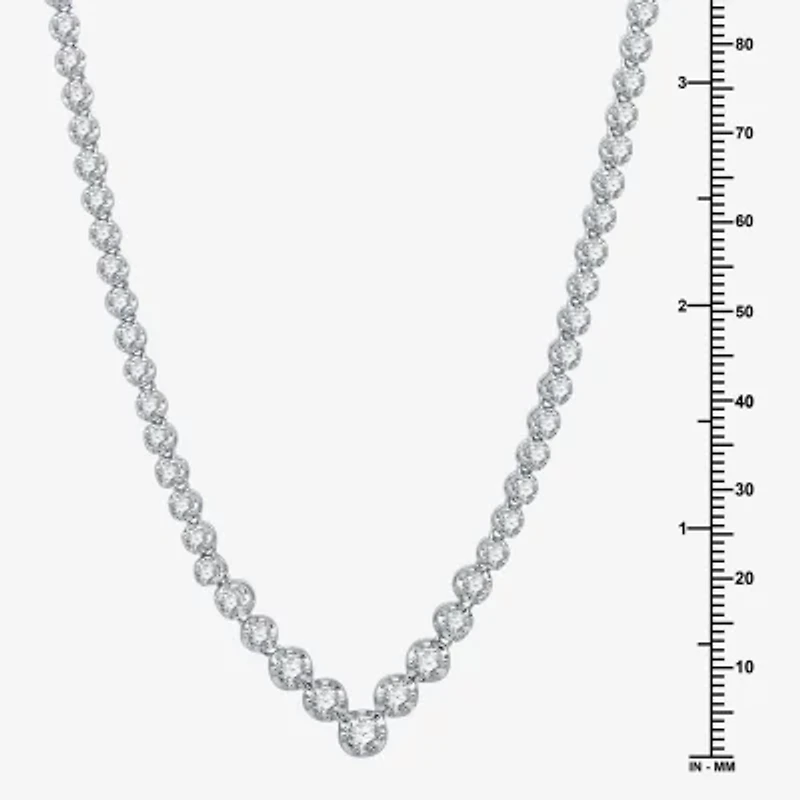 H-I / I1) Womens CT. T.W. Lab Grown Diamond 10K or 14K White Yellow Gold Tennis Necklaces
