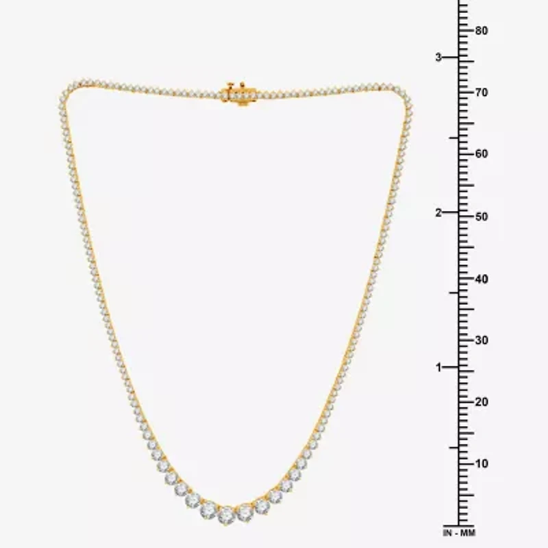 10 CT.T.W. (H-I / I1) Womens Lab Grown Diamond Tennis Necklace in Gold