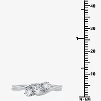 I Said Yes (H-I / I1) Womens 1/2 CT. T.W. Lab Grown White Diamond Sterling Silver Round 3-Stone Engagement Ring